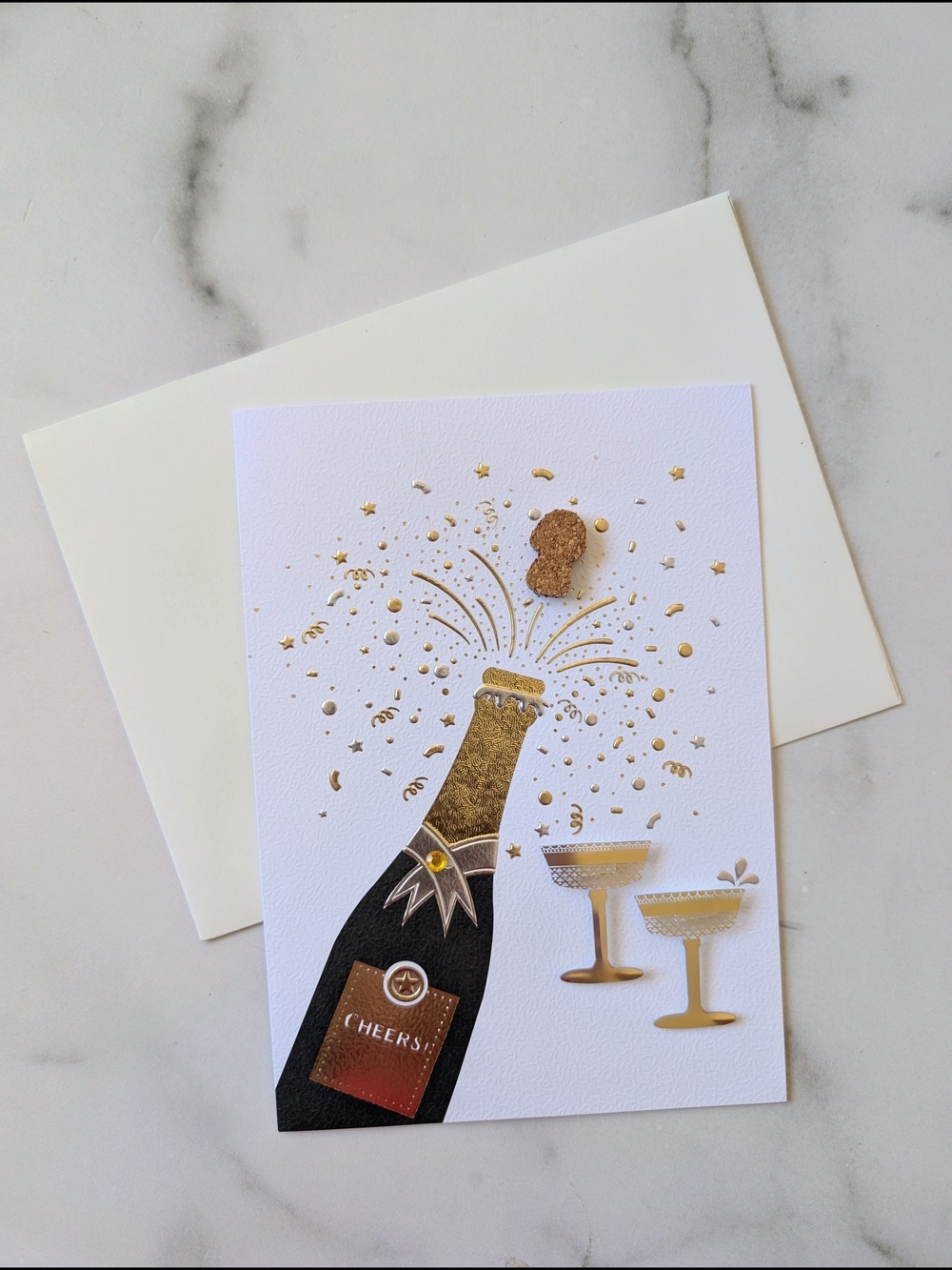 Gold Foil Champagne Celebration Greeting Card